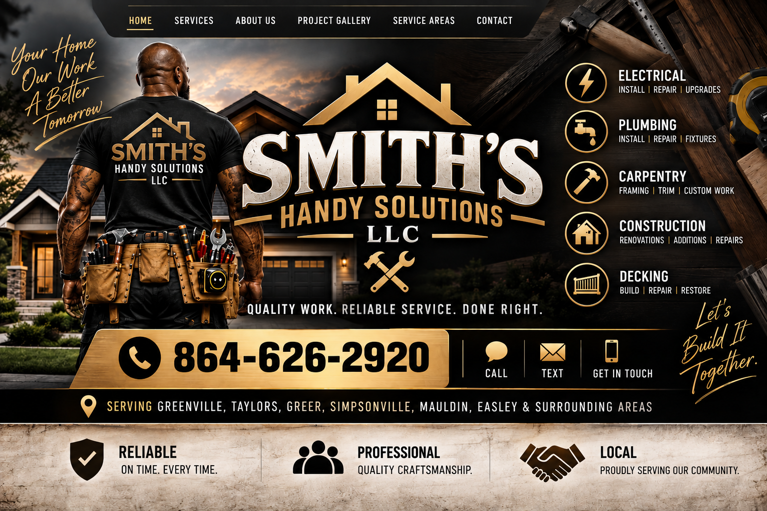 Smith's Handy Solutions LLC - electrical, plumbing, carpentry, construction and decking